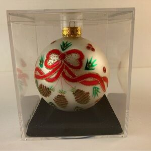 Unique Treasures Collection Hand Crafted Glass Ornament 4" Plastic Case RARE